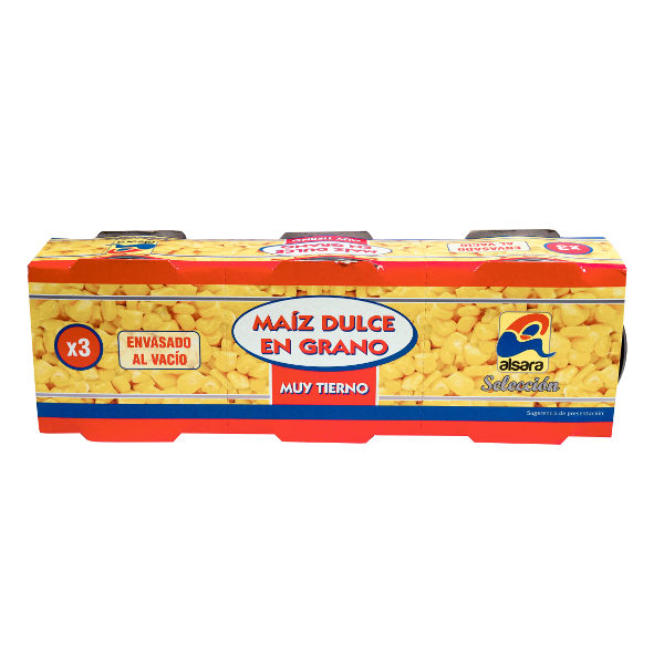 Maíz dulce Alsara pack 3x140 g.
