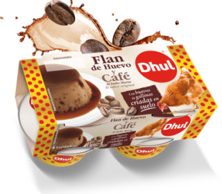 Flan de huevo c/café Dhul pack 4×110 g. Flan de huevo c/café Dhul pack 4×110 g.