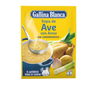Sopa Gallina Blanca ave/arroz 80 g. Sopa Gallina Blanca ave/arroz 80 g.