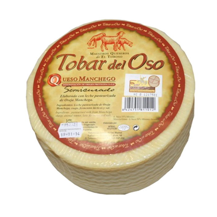 Queso semicurado oveja D.O. «La Mancha» Tobar del Oso, 250 g. - Alcoop