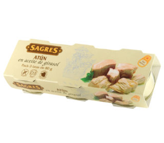 Atún aceite Sagres pack 3×52 g. Atún aceite Sagres pack 3×52 g.