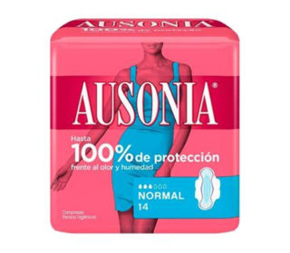 Compresas Ausonia normal alas:14 u. Compresas Ausonia normal alas:14 u.