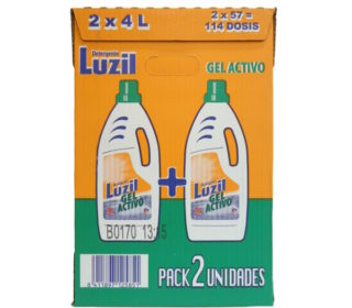Gel detergente Luzil gel activo pack 2×52 dosis