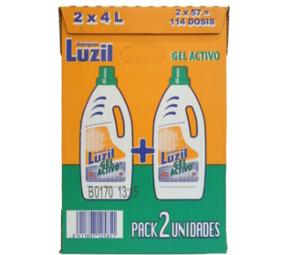 Gel detergente Luzil gel activo pack 2×52 dosis Gel detergente Luzil gel activo pack 2×52 dosis
