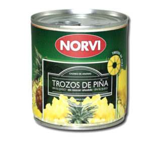 Piña trozos Norvi en su jugo 270 g. Piña trozos Norvi en su jugo 270 g.