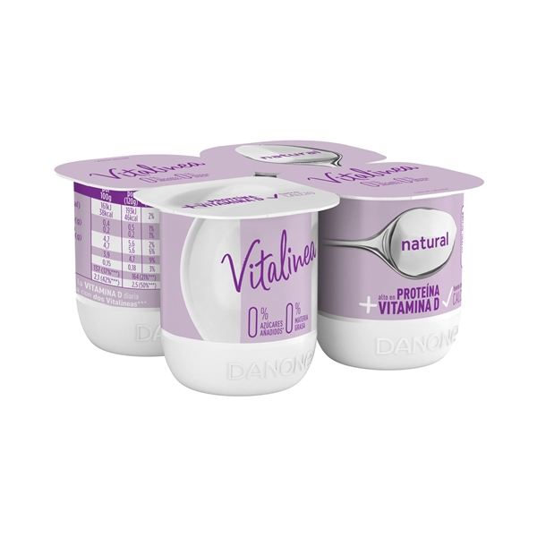 Yogur Vitalinea natural pack-4x120 g.