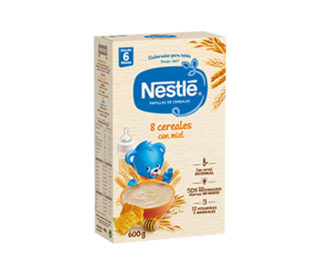 Papillas Nestlé 8 cereales y miel 600 g. Papillas Nestlé 8 cereales y miel 600 g.