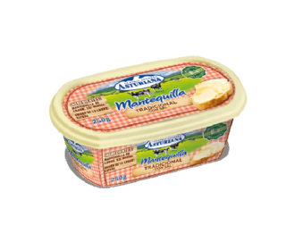 Mantequilla tradicional con sal Asturiana barqueta 250 g.