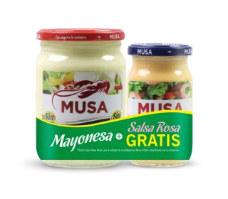 Mayonesa Musa 450 ml. + salsa rosa Musa 225 ml. Mayonesa Musa 450 ml. + salsa rosa Musa 225 ml.
