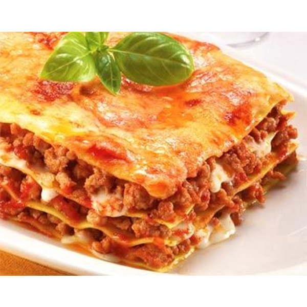 Lasaña de carne y bechamel, kg.