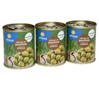 Aceitunas rellenas anchoa ALTEZA pack-3×50 g. Aceitunas rellenas anchoa ALTEZA pack-3×50 g.