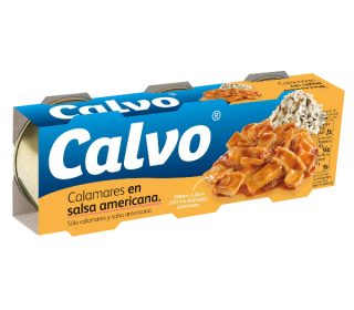 Calamares en salsa americana Calvo pack-3×48 g. Calamares en salsa americana Calvo pack-3×48 g.