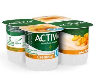 Yogur Activia cremoso 0% pack-4×120 g.