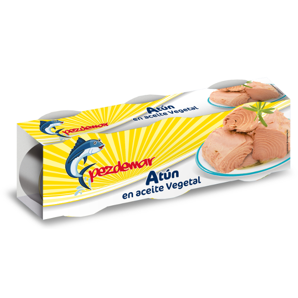 Atún aceite Pezdemar pack-3×52 g.