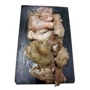 Pollo fresco al ajillo troceado, kg.