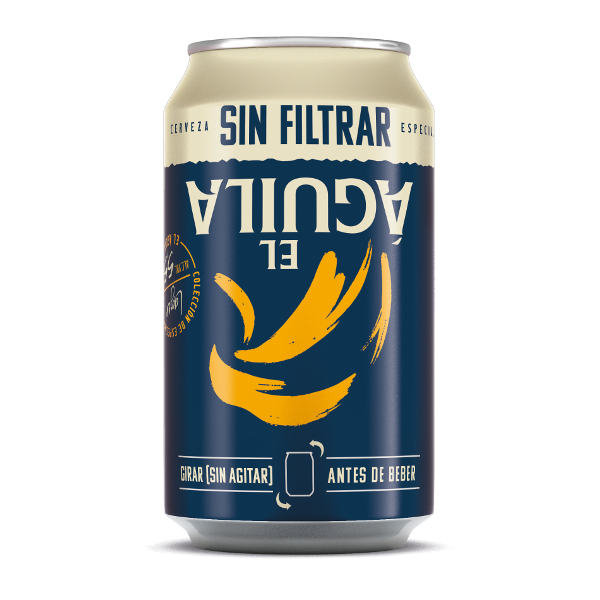 Cerveza sin filtrar El Águila lata 33 cl.