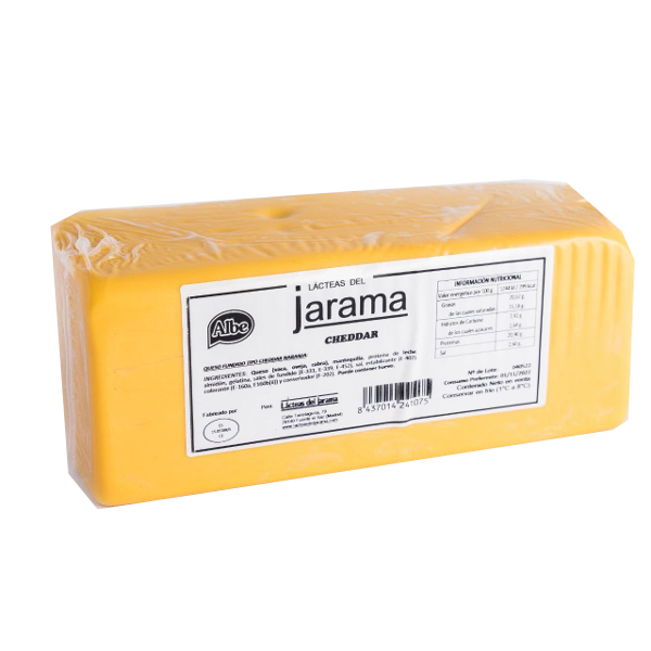 Queso cheddar barra Jarama, 250 g.