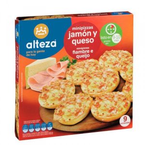 Mini pizza jamón/queso Alteza 9un., 270g
