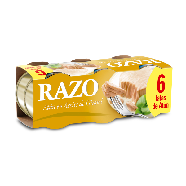 Atún aceite Razo pack-6×52 g