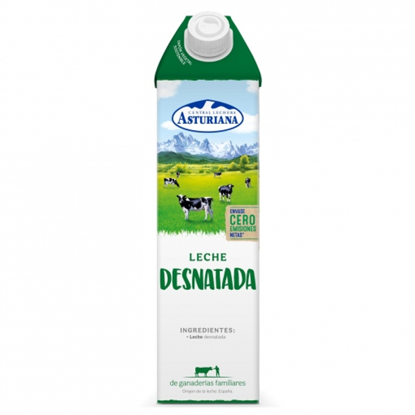 Leche desnatada Asturiana 1 lt.