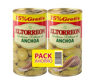 Aceitunas rellenas Torreón pack-2×130 g. + 15% gratis