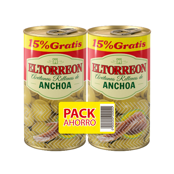 Aceitunas rellenas Torreón pack-2x130 g. + 15% gratis