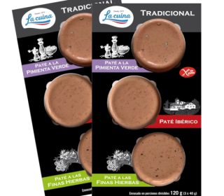 Tabla paté gourmet La Cuina:P. Ximenez/frambuesa/trufa pack-3x40g