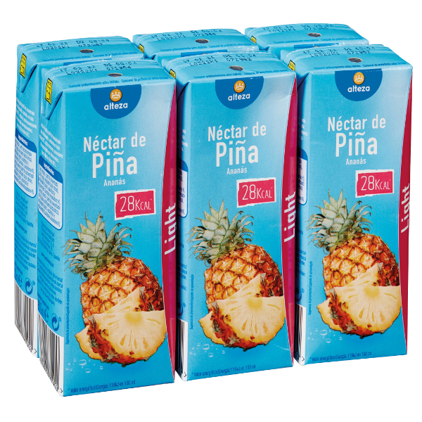 Néctar light Alteza piña pack-6×200 ml