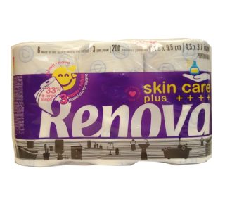 Papel higiénico Renova Skin Care perfumado 3c  6 rollos