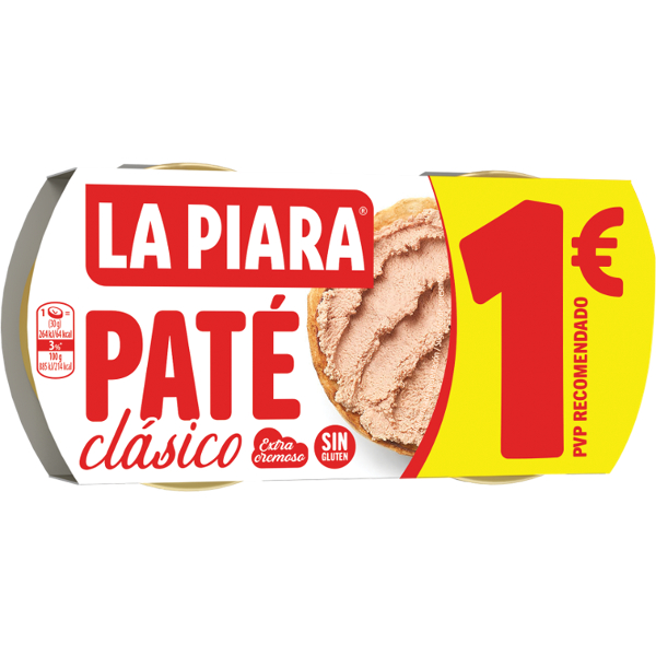 Paté La Piara clásico pack-2x75g