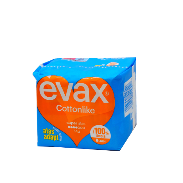 Compresas Evax cottonlike alas super 14 un