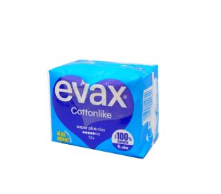 Compresas Evax cottonlike alas superplus 12 un
