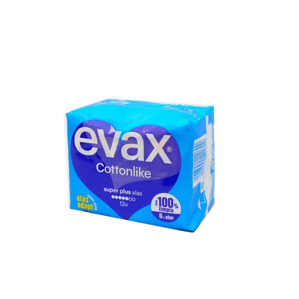 Compresas Evax cottonlike alas superplus 12 un