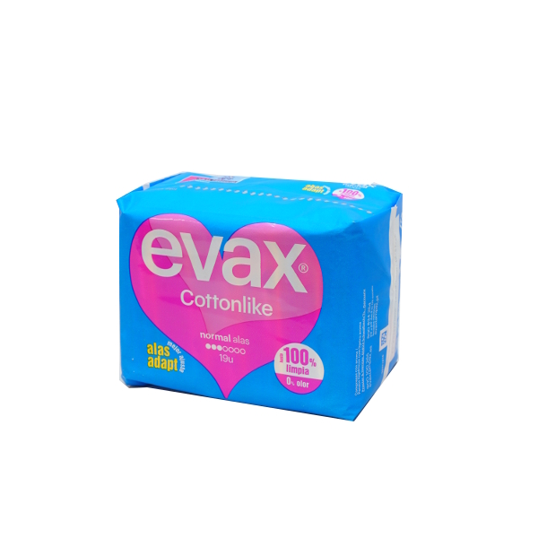 Compresas Evax cottonlike alas normal 19 un