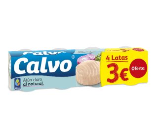 Atún claro al natural Calvo pack-4×52 g