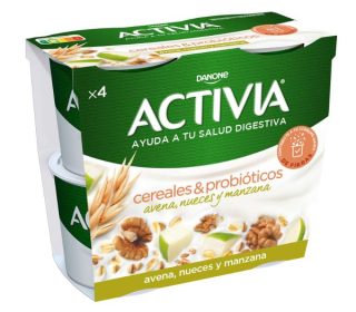 Activia avena/nueces/manzana pack-4x115g