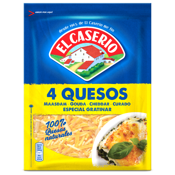 Queso rallado 4 quesos El Caserío 120 g Queso rallado 4 quesos El Caserío 120 g