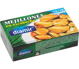 Mejillones escabeche Diamir 14/18p, 69 g