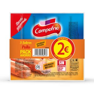 Salchichas pollo Campofrio pack-3x140 g
