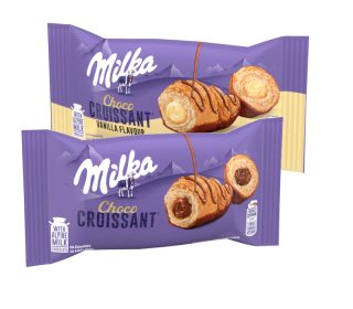 Croissant Milka Rell. choco o vainilla, 50 gr.