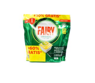 Cápsulas lavavajillas Fairy original 18 +11 dosis